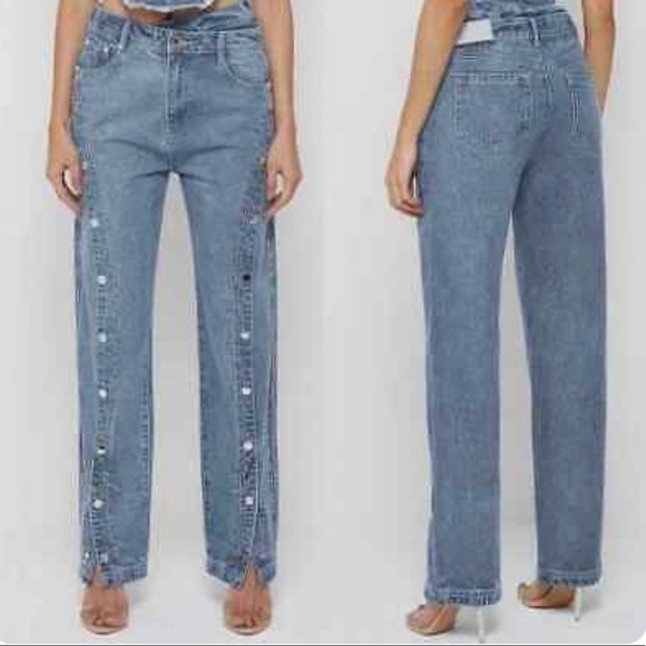 BRAND NEW MANIÉRE DE VOIR DOUBLE WAIST SNAP FRONT JEANS - Picture 1 of 5